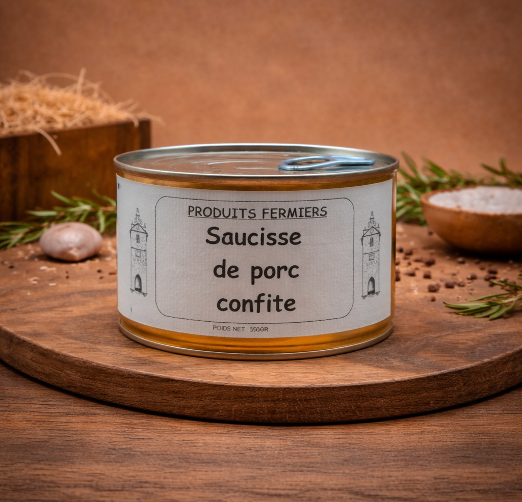 Saucisse de porc confite - Maison Raspide