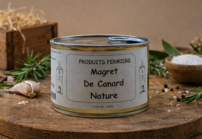 Magret de canard nature (en conserve) - Maison Raspide