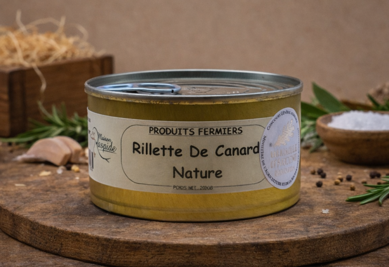Rillette de canard natures- Maison Raspide