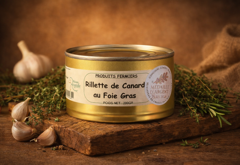 Rillettes de canard au foie gras - Maison Raspide