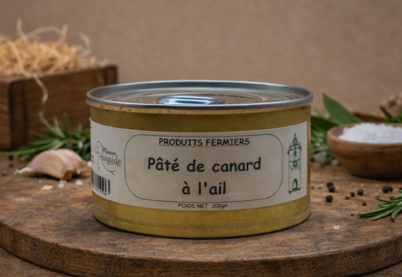 Pâté de canard à l'ail - Maison Raspide