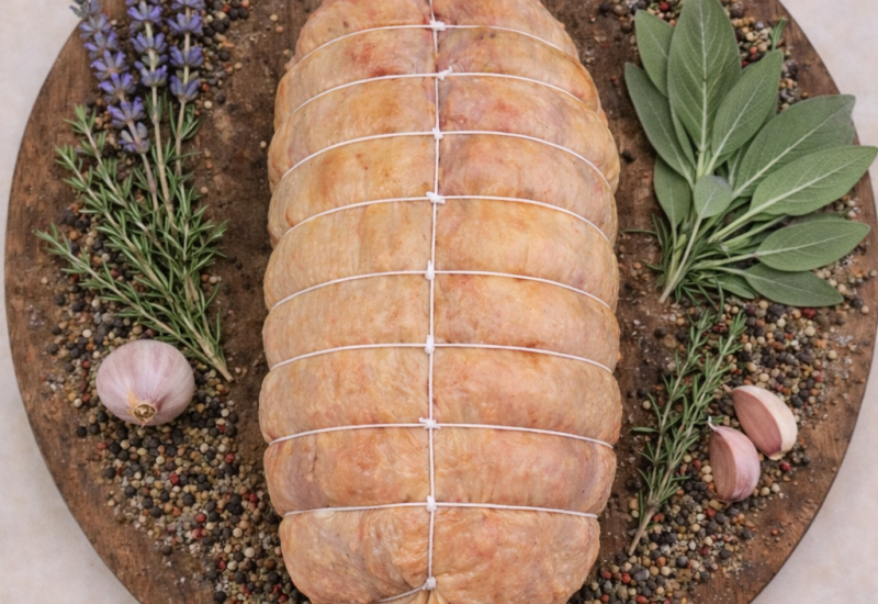 Rôti de chapon farci - Maison Raspide