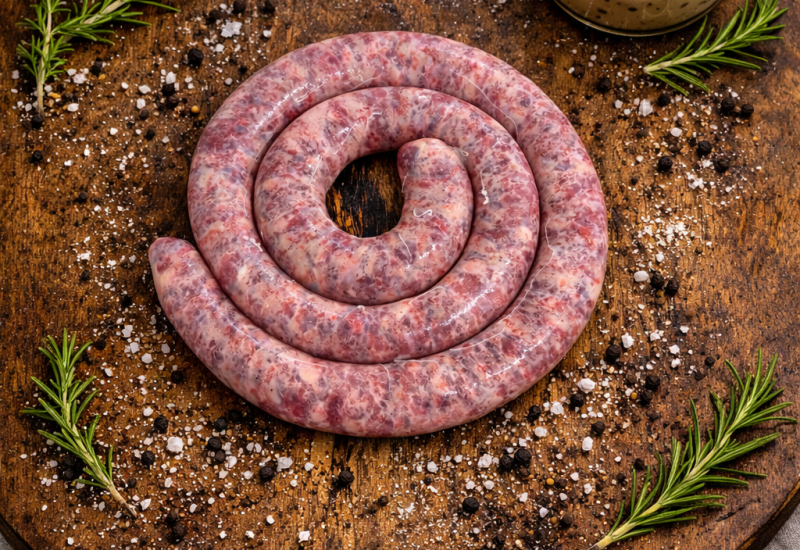 Saucisse fraiche de canard - Maison Raspide